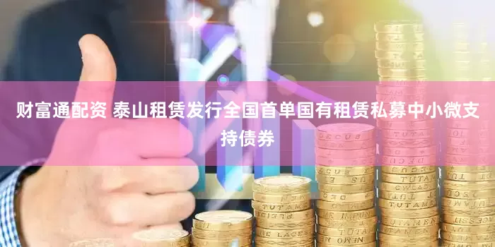 财富通配资 泰山租赁发行全国首单国有租赁私募中小微支持债券